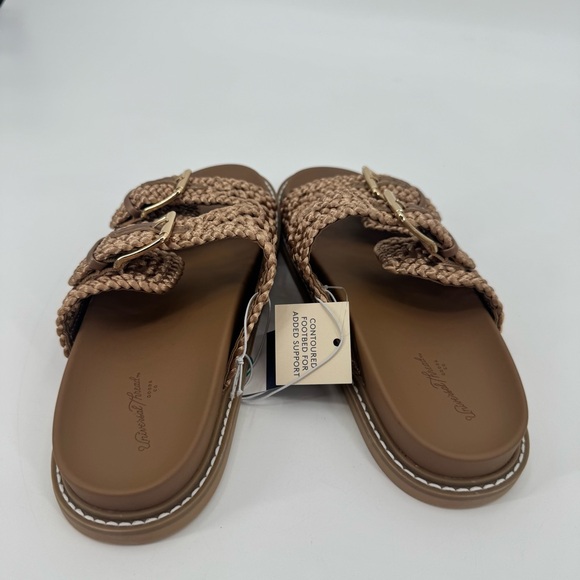 Universal Thread Women's Tan Kylie Woven Two Band Footbed Sandals Size 8 - Picture 7 of 8